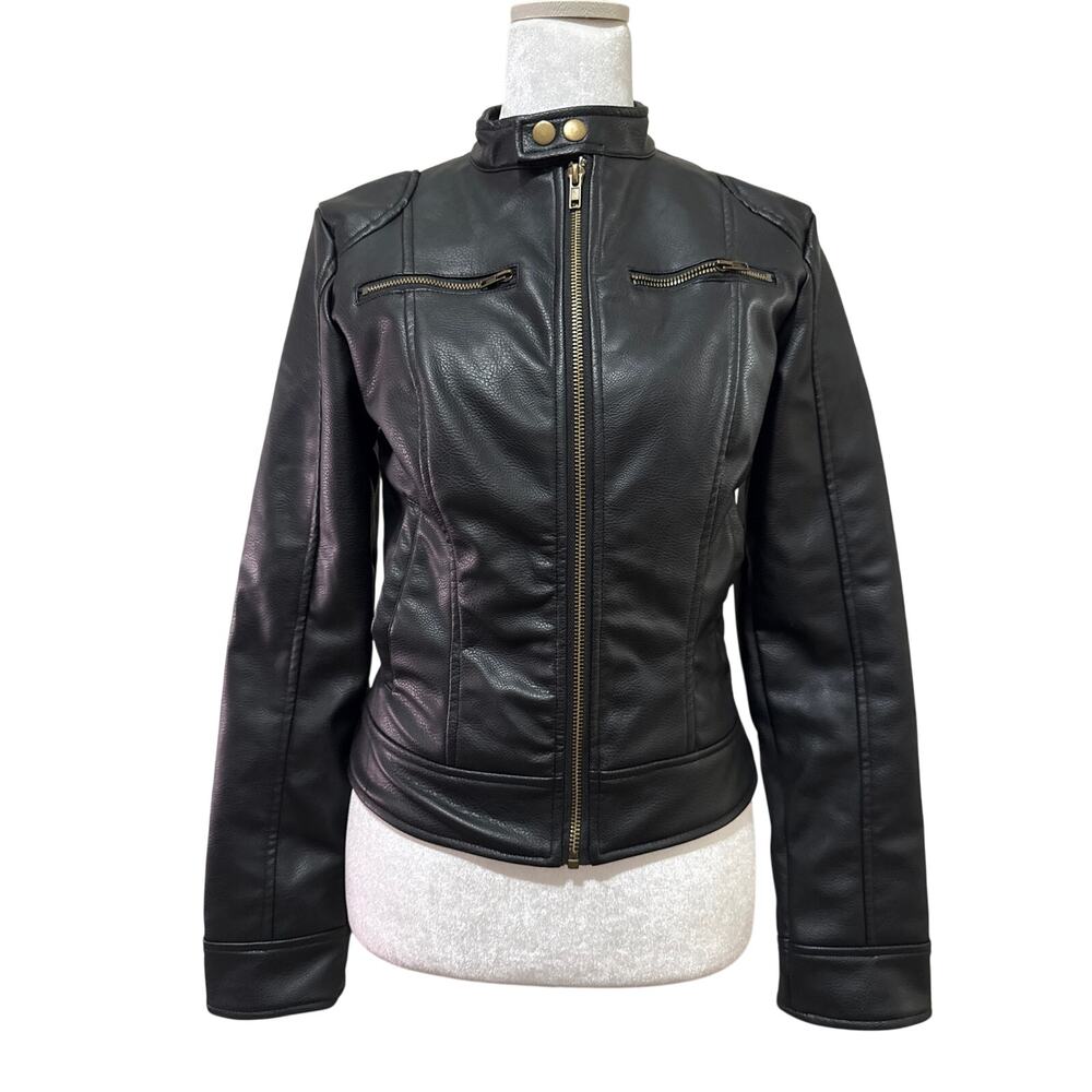 Oh Polly faux leather jacket women’s size 4